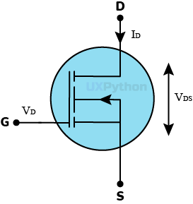 Circuit diagram symbol of the PJE8406 transistor